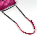 Chanel Shoulder Bag Boy CC Logo Velvet Pink — view 8