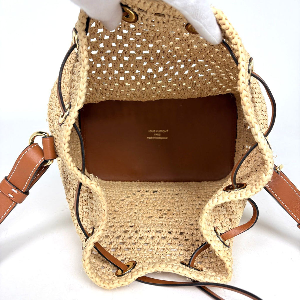 Louis Vuitton Noe BB Shoulder Bag Drawstring Raffia Natural — view 7