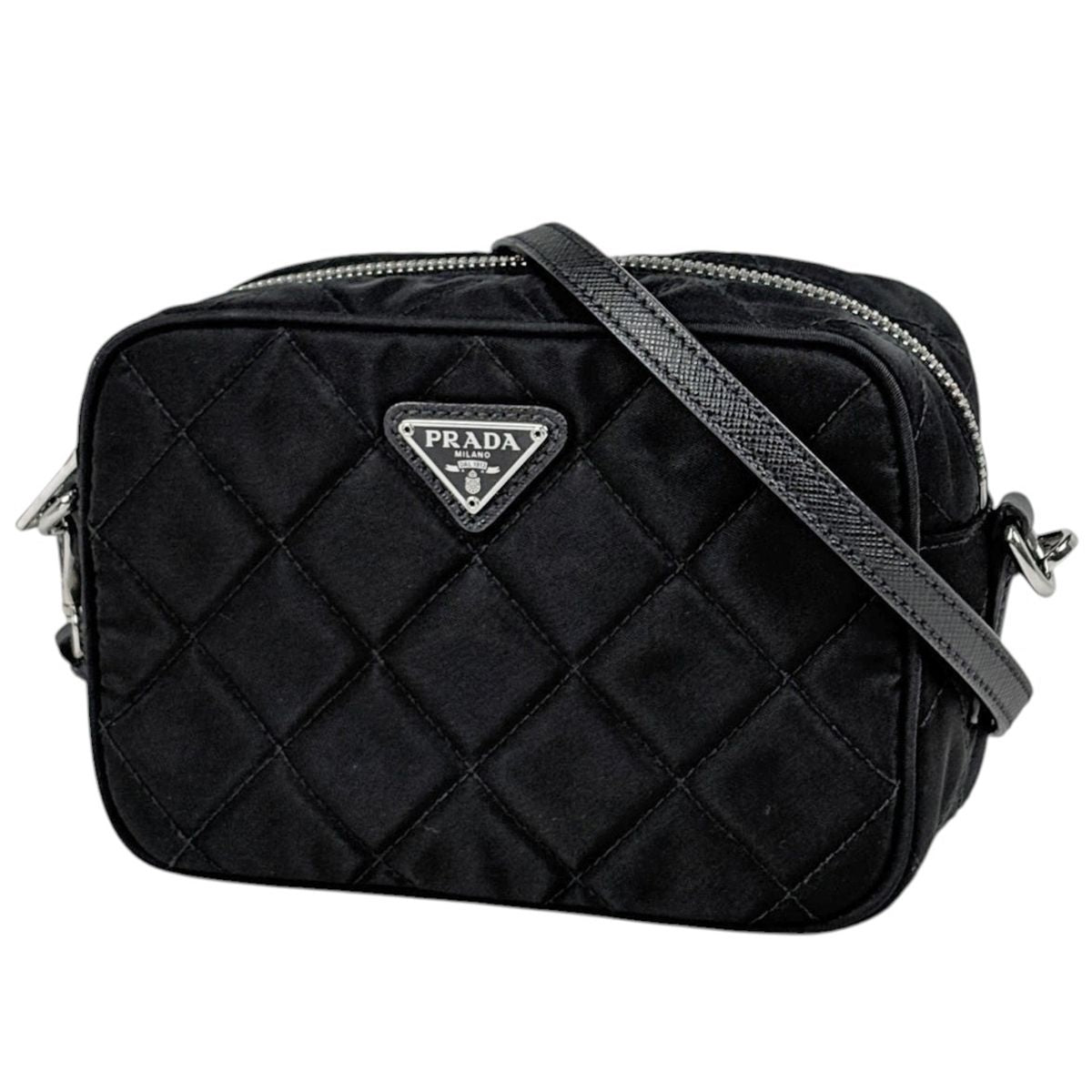 Prada Shoulder Bag Quilted 2-Way Nylon Nero