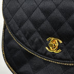 Chanel Shoulder Bag CC Logo Quilted Satin Black — view 5
