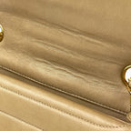Chanel Shoulder Bag CC Logo Double Flap Leather Beige — view 6