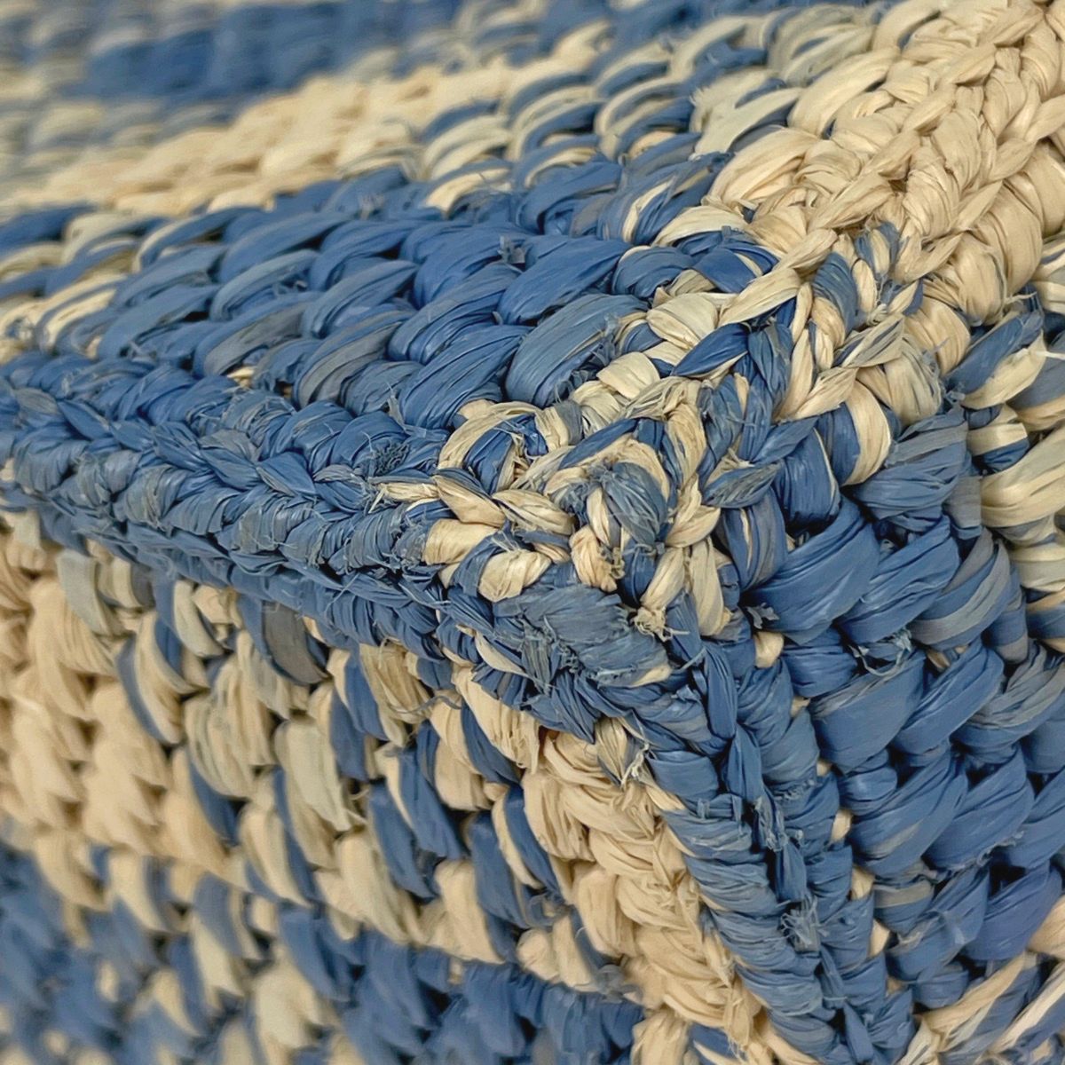 Loewe Font Tote Bag Small 2-Way Raffia Beige Blue — view 3