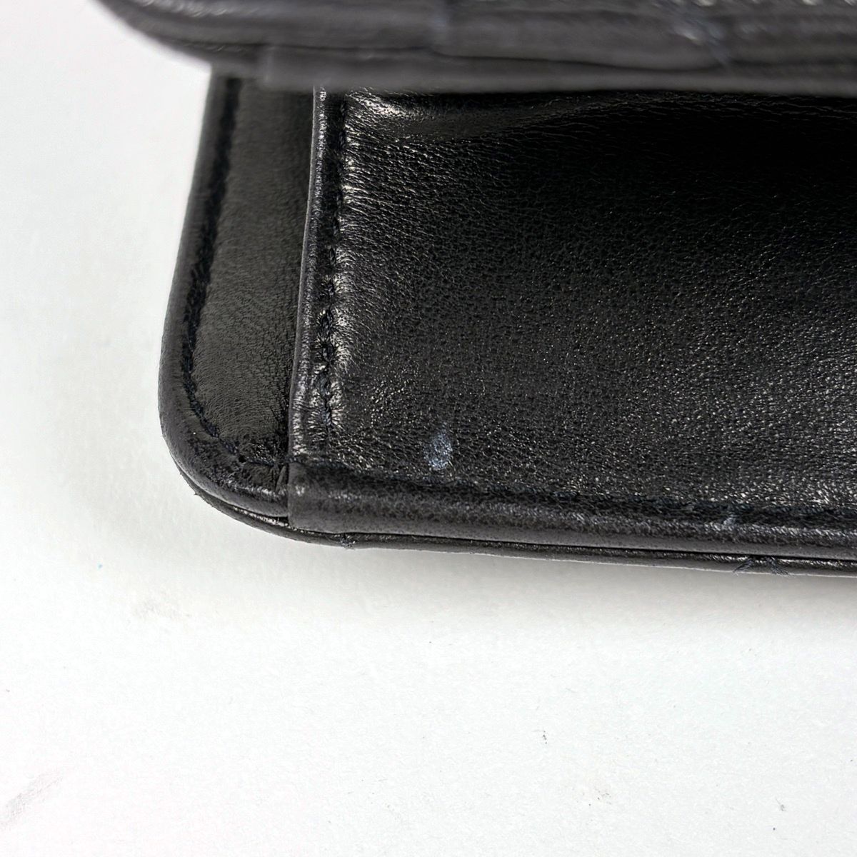 Chanel Shoulder Bag Quilted CC Logo Single Flap Push Lock Leather Black — view 4