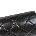 Chanel Shoulder Bag Quilted CC Logo Single Flap Push Lock Leather Black — view 7