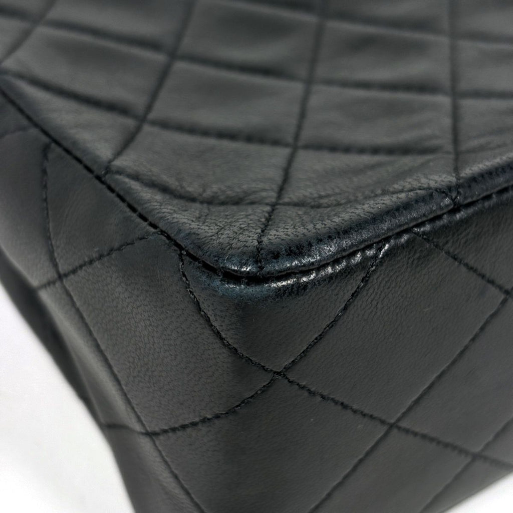 Chanel Shoulder Bag Quilted CC Logo Single Flap Leather Black — view 3
