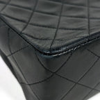 Chanel Shoulder Bag Quilted CC Logo Single Flap Leather Black — view 3