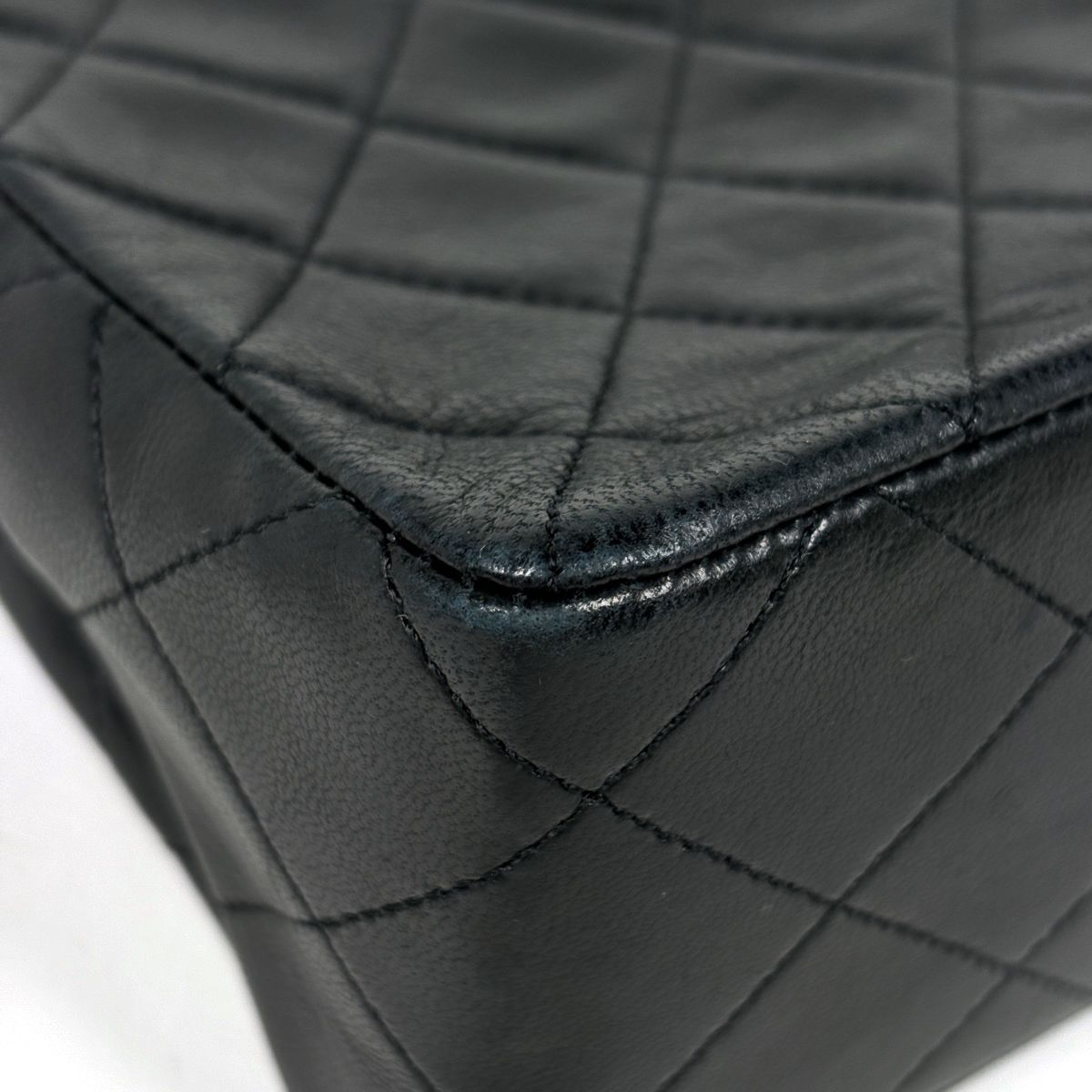 Chanel Shoulder Bag Quilted CC Logo Single Flap Leather Black — view 3