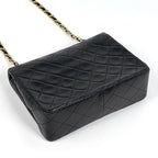 Chanel Shoulder Bag Quilted CC Logo Single Flap Leather Black — view 2