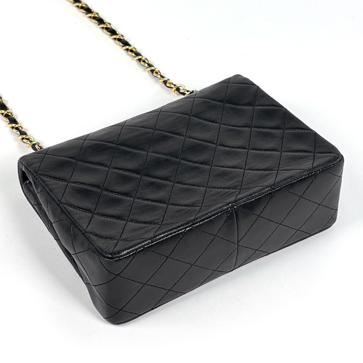 Chanel Shoulder Bag Quilted CC Logo Single Flap Leather Black — view 2