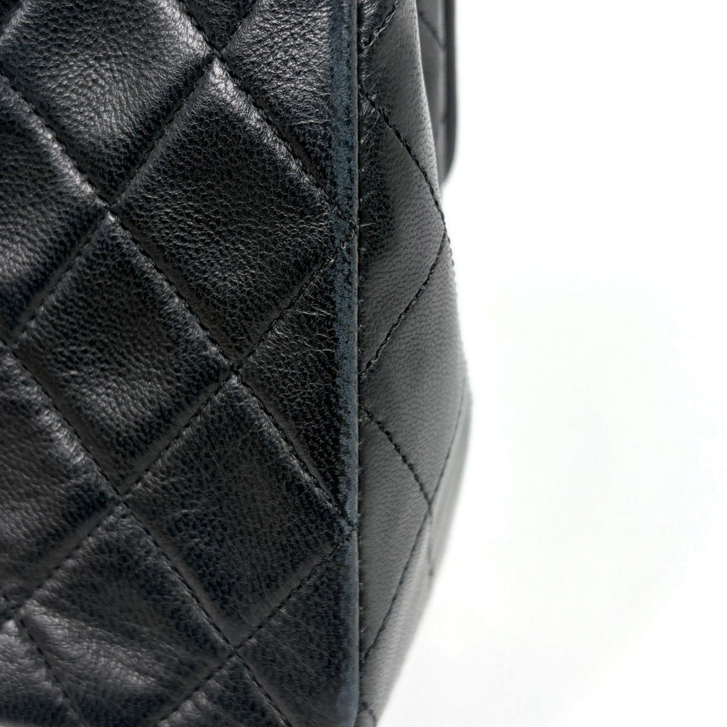 Chanel Shoulder Bag Quilted CC Logo Single Flap Leather Black — view 6