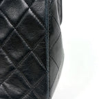 Chanel Shoulder Bag Quilted CC Logo Single Flap Leather Black — view 6