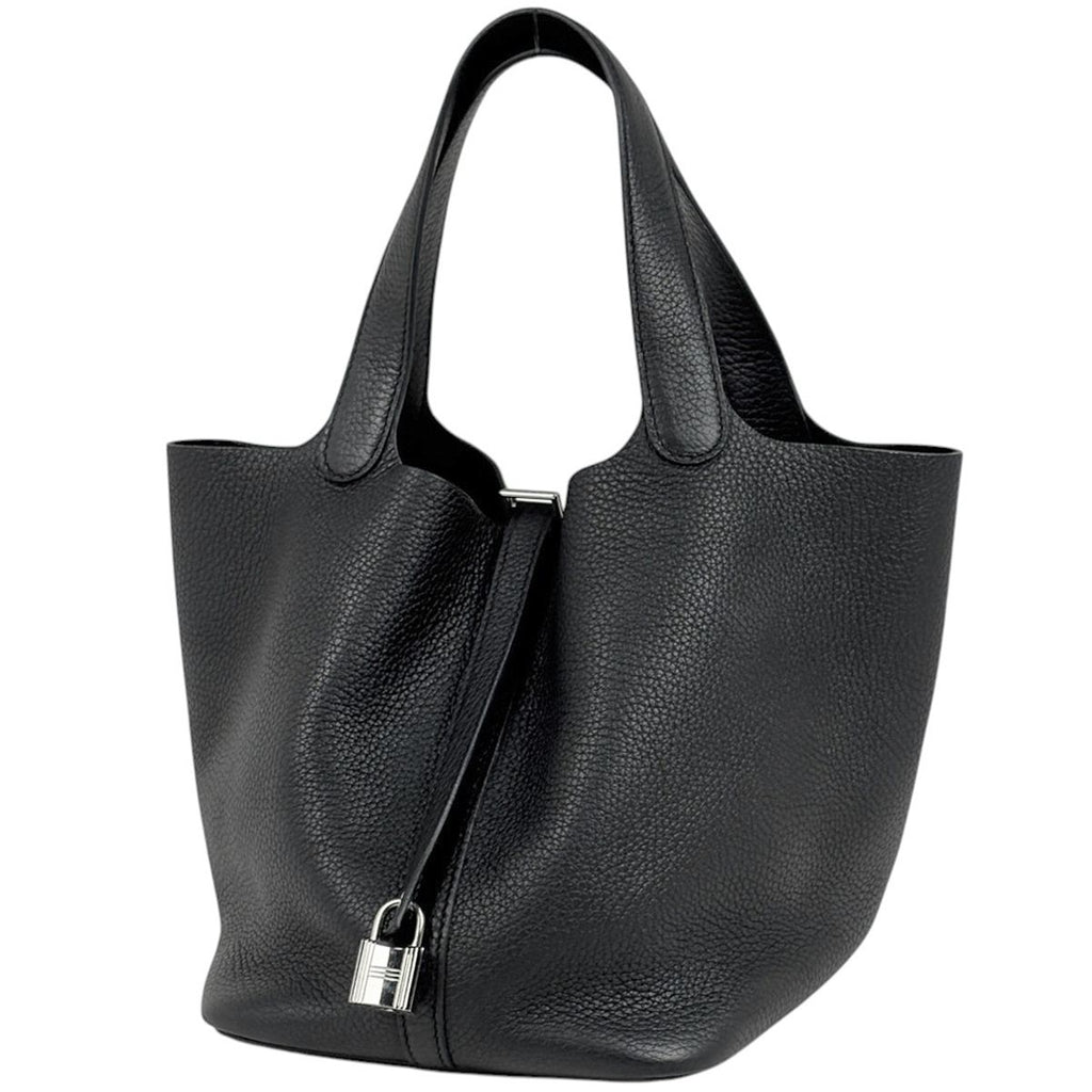 Hermes Picotin Lock MM Mini Bag Taurillon Clemence Black