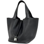Hermes Picotin Lock MM Mini Bag Taurillon Clemence Black