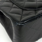 Chanel Shoulder Bag Quilted Double Flap CC Logo Leather Black — view 4