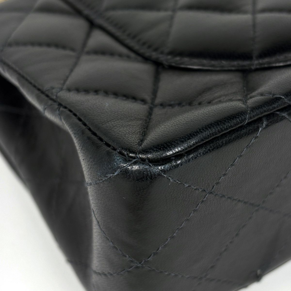 Chanel Shoulder Bag Quilted Double Flap CC Logo Leather Black — view 4