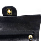 Chanel Shoulder Bag Quilted Double Flap CC Logo Leather Black — view 7