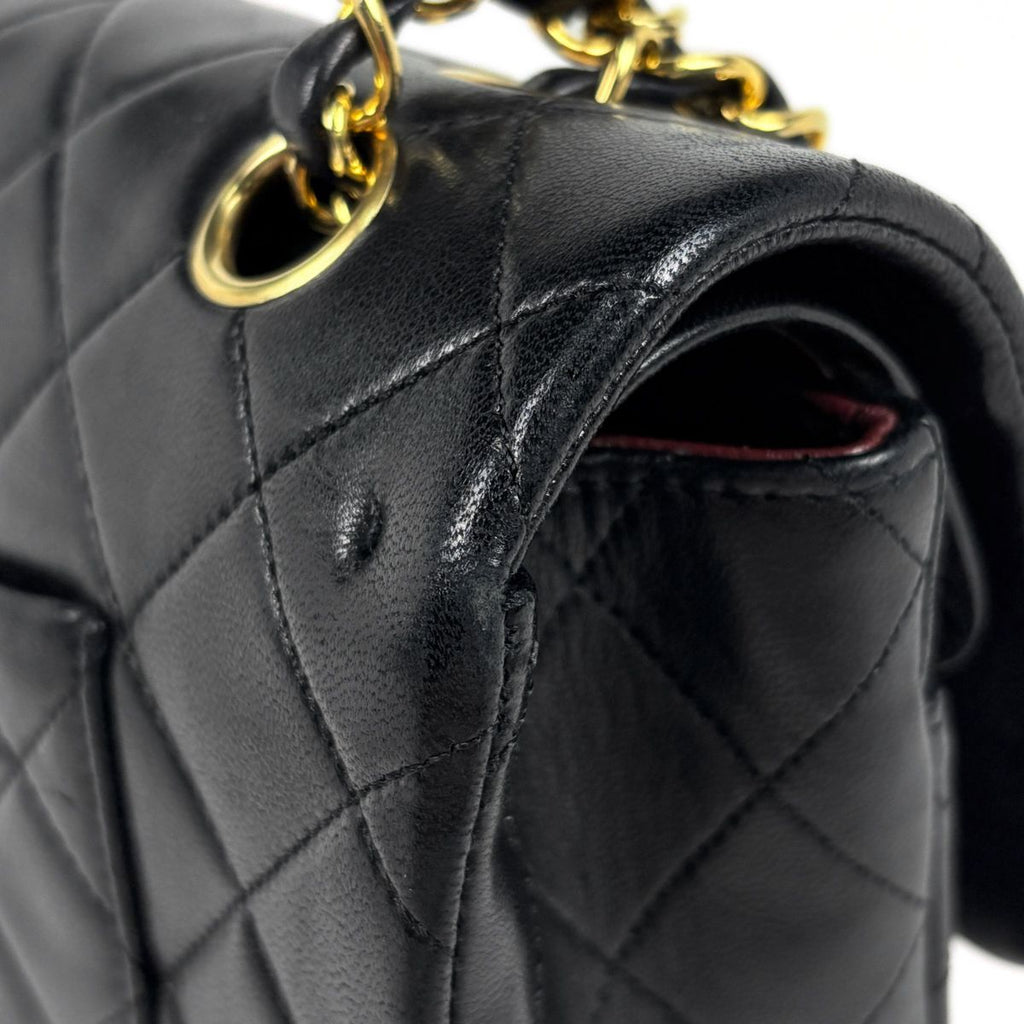Chanel Shoulder Bag Quilted Double Flap CC Logo Leather Black — view 5