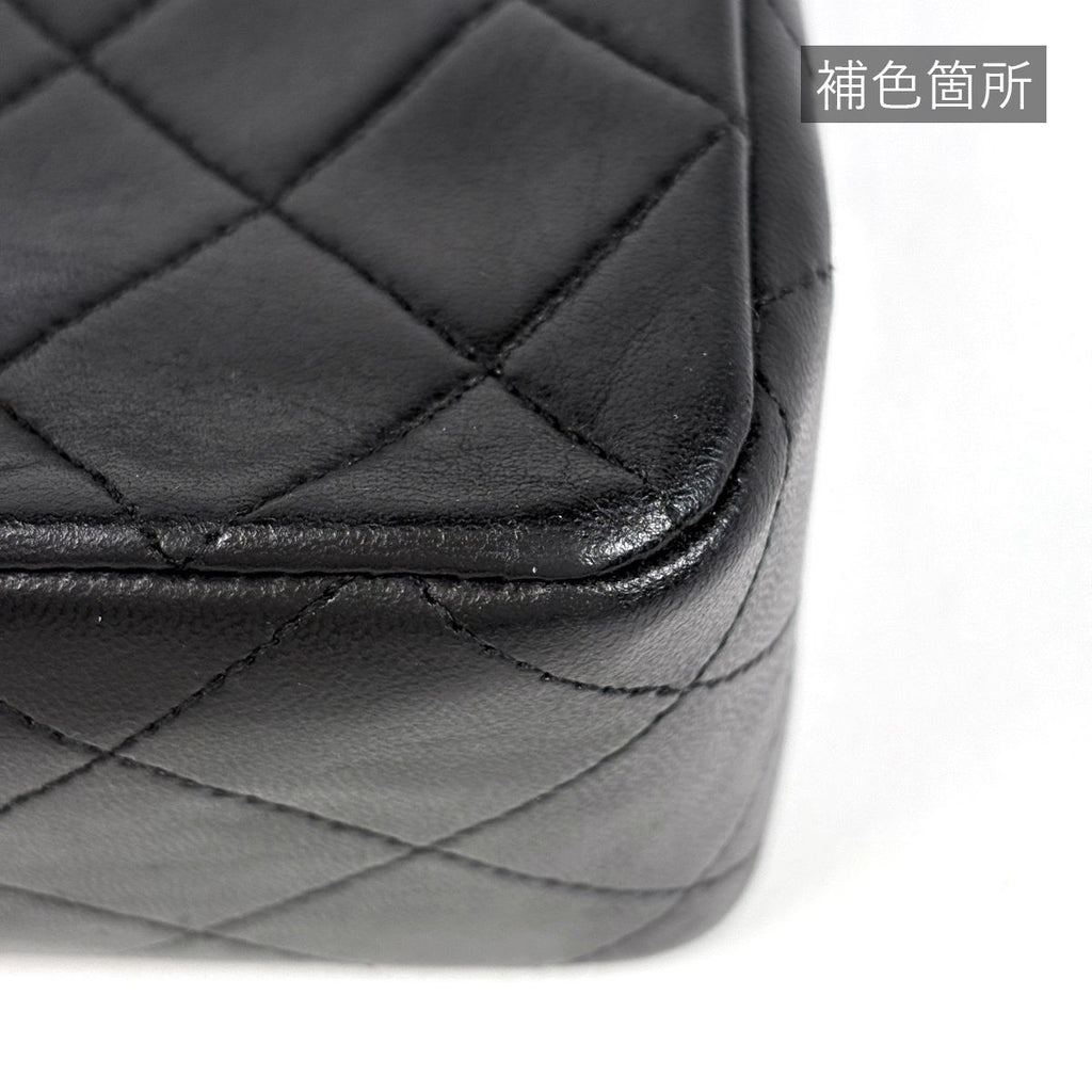 Chanel Shoulder Bag Quilted Single Flap CC Logo Leather Black — view 5