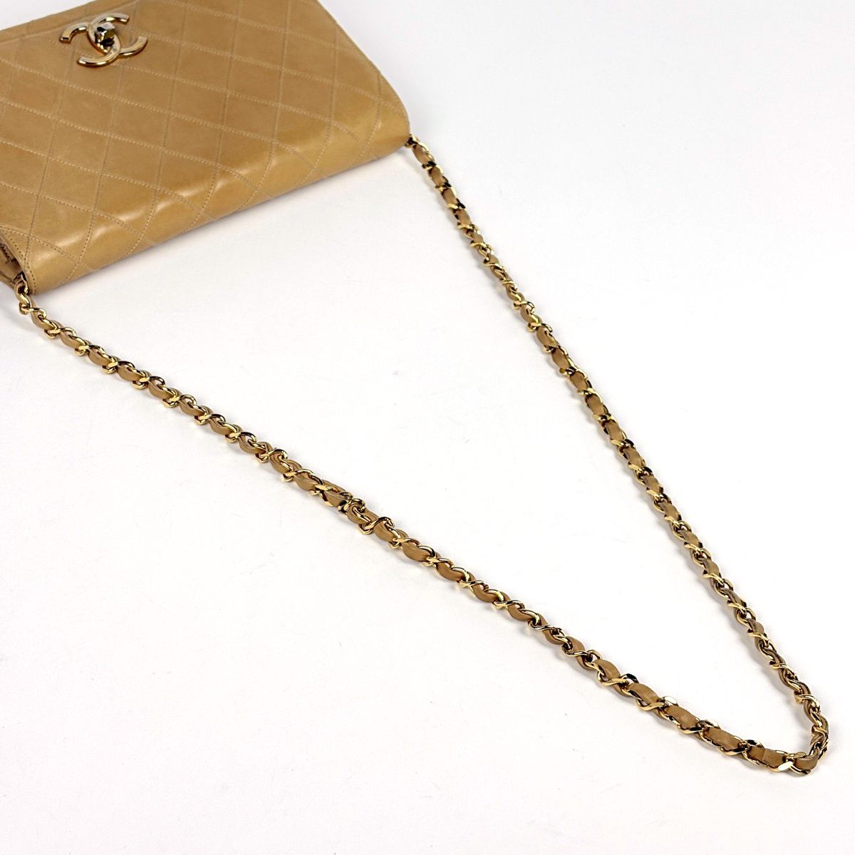 Chanel Shoulder Bag Cosmos Line CC Logo Leather Beige — view 6