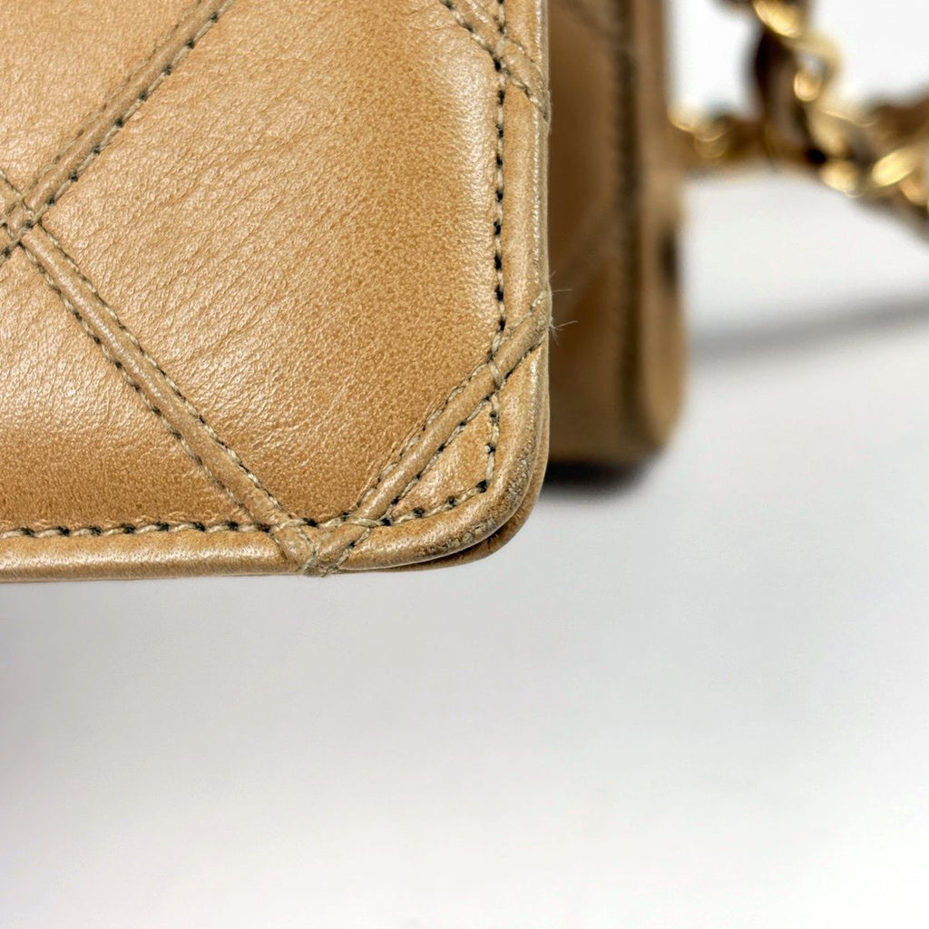 Chanel Shoulder Bag Cosmos Line CC Logo Leather Beige — view 5