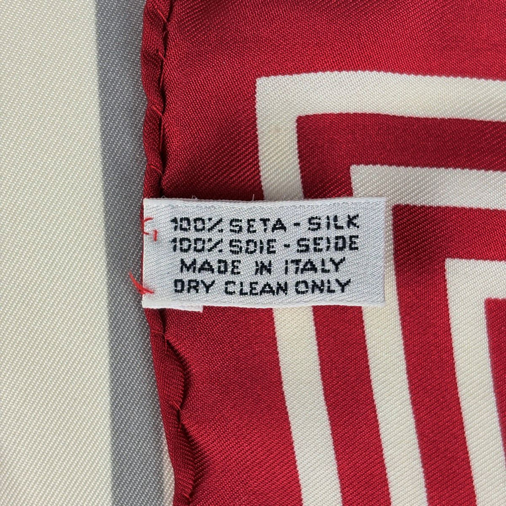 Chanel Scarf CC Logo Silk Red Multicolor — view 2