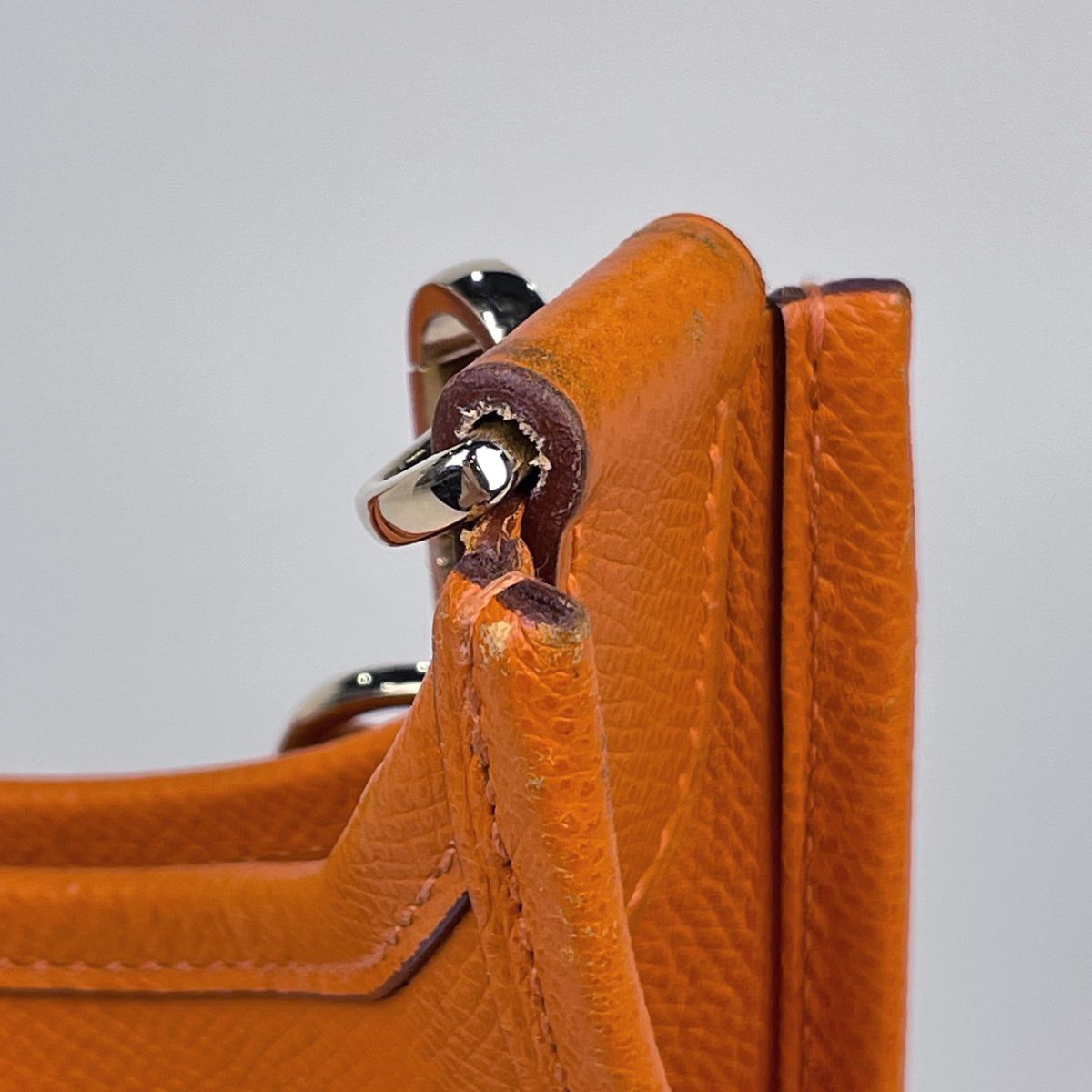 Hermes Evelyne 2 Shoulder Bag GM Perforated H Logo Veau Epsom Potiron — view 8