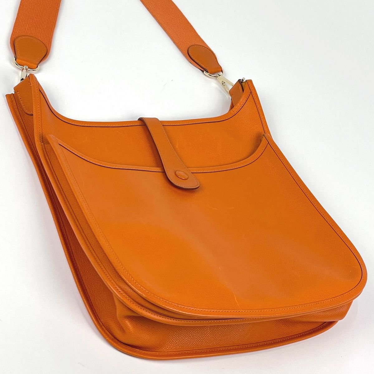 Hermes Evelyne 2 Shoulder Bag GM Perforated H Logo Veau Epsom Potiron — view 2