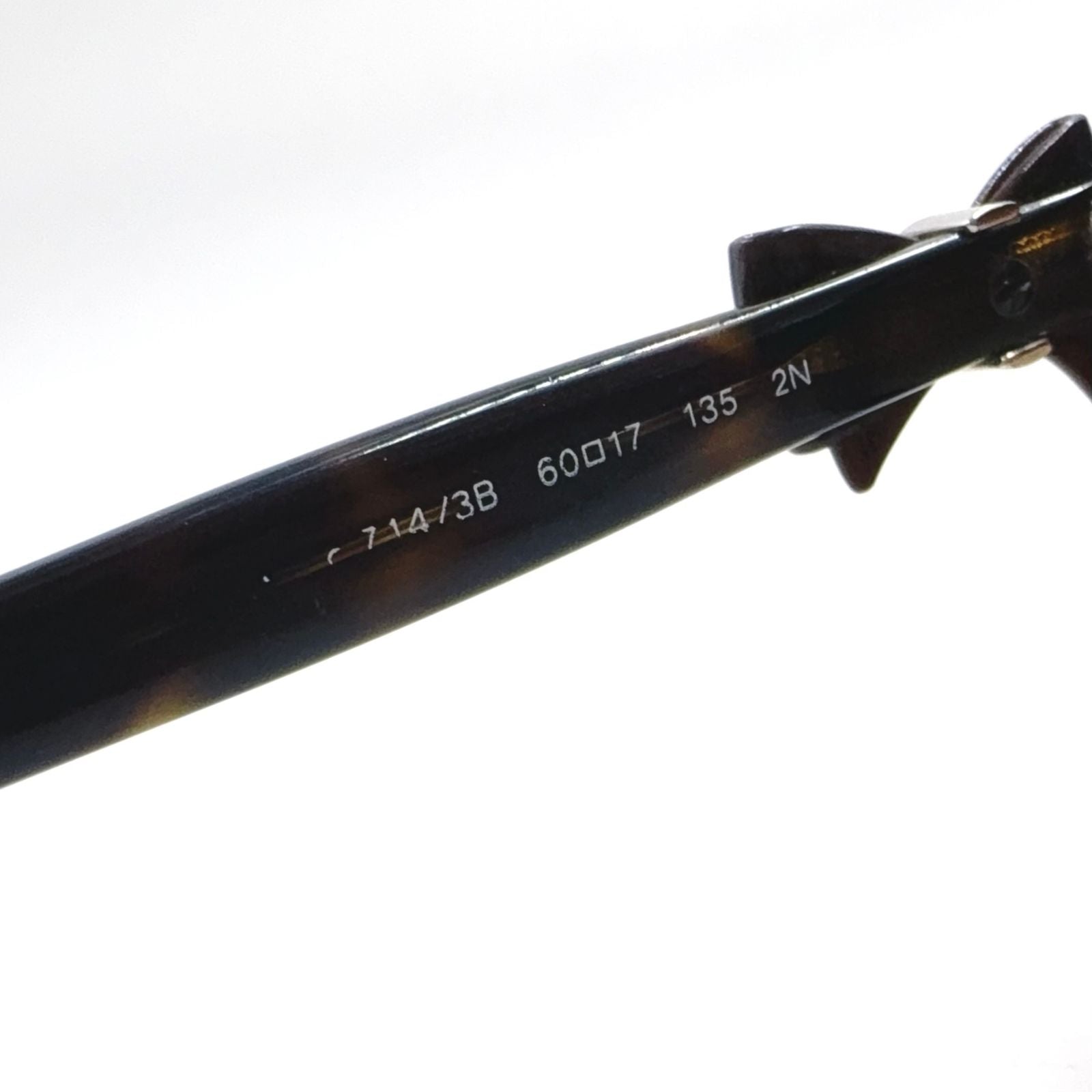 Chanel Side Ribbon CC Logo Acetate Metal Silver Brown Sunglasses Eyewear — view 4