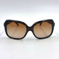 Chanel Side Ribbon CC Logo Acetate Metal Silver Brown Sunglasses Eyewear