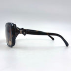Chanel Side Ribbon CC Logo Acetate Metal Silver Brown Sunglasses Eyewear — view 5