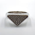 Prada Triangle Logo Pavestone Rhinestone 925 Sterling Silver Clear Ring