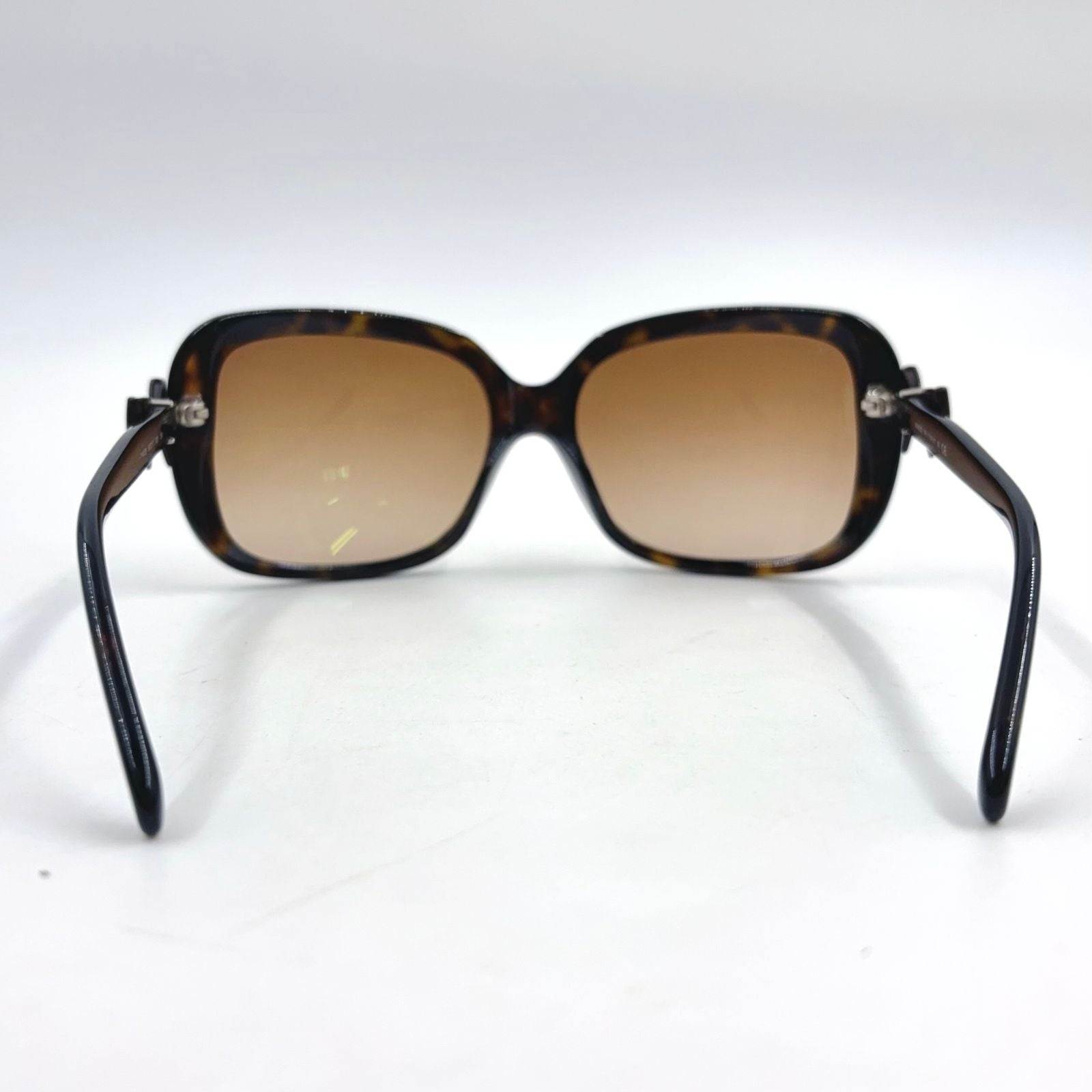 Chanel Side Ribbon CC Logo Acetate Metal Silver Brown Sunglasses Eyewear — view 6