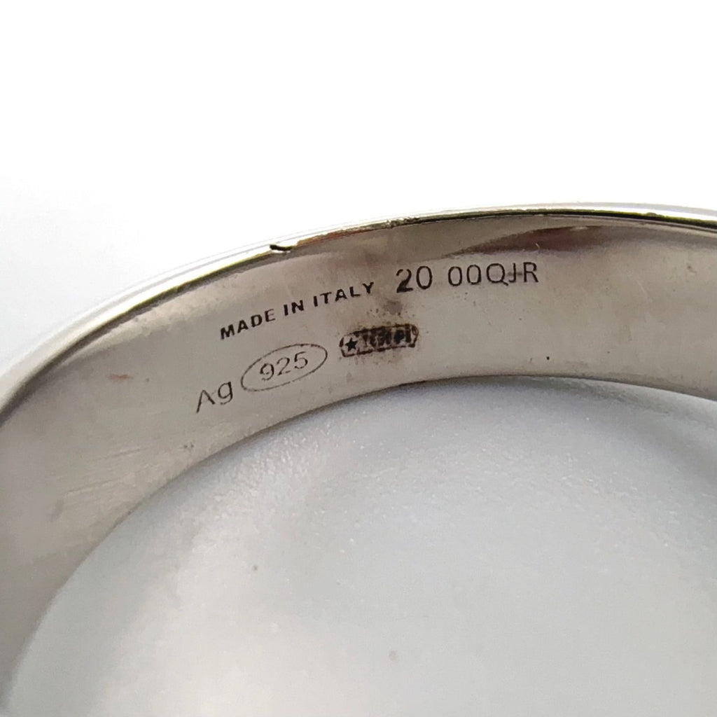 Prada Triangle Logo Pavestone Rhinestone 925 Sterling Silver Clear Ring — view 5