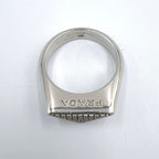 Prada Triangle Logo Pavestone Rhinestone 925 Sterling Silver Clear Ring — view 3