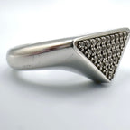 Prada Triangle Logo Pavestone Rhinestone 925 Sterling Silver Clear Ring — view 8