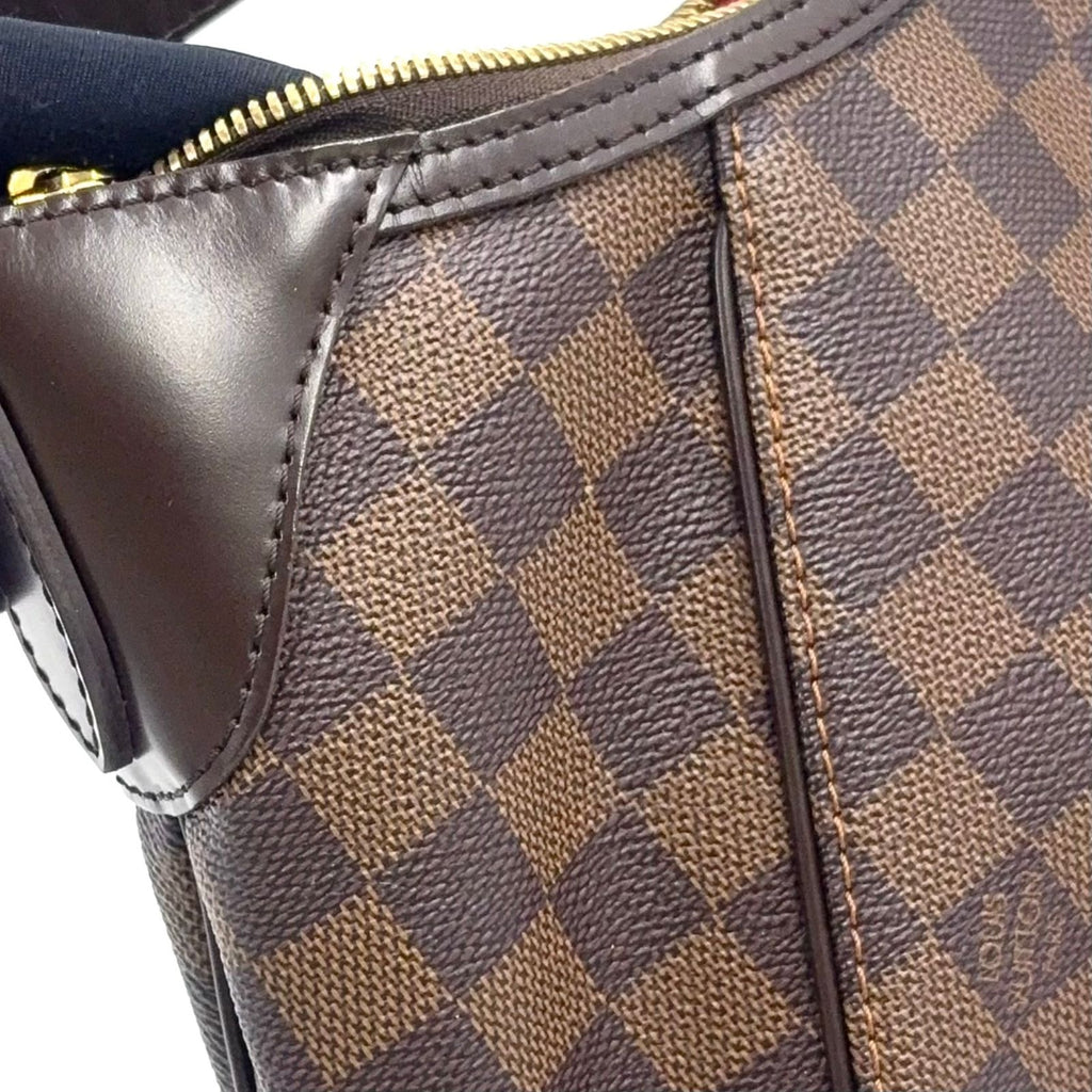 Louis Vuitton Thames PM Damier Ebene Leather Brown Shoulder Bag Gold — view 7