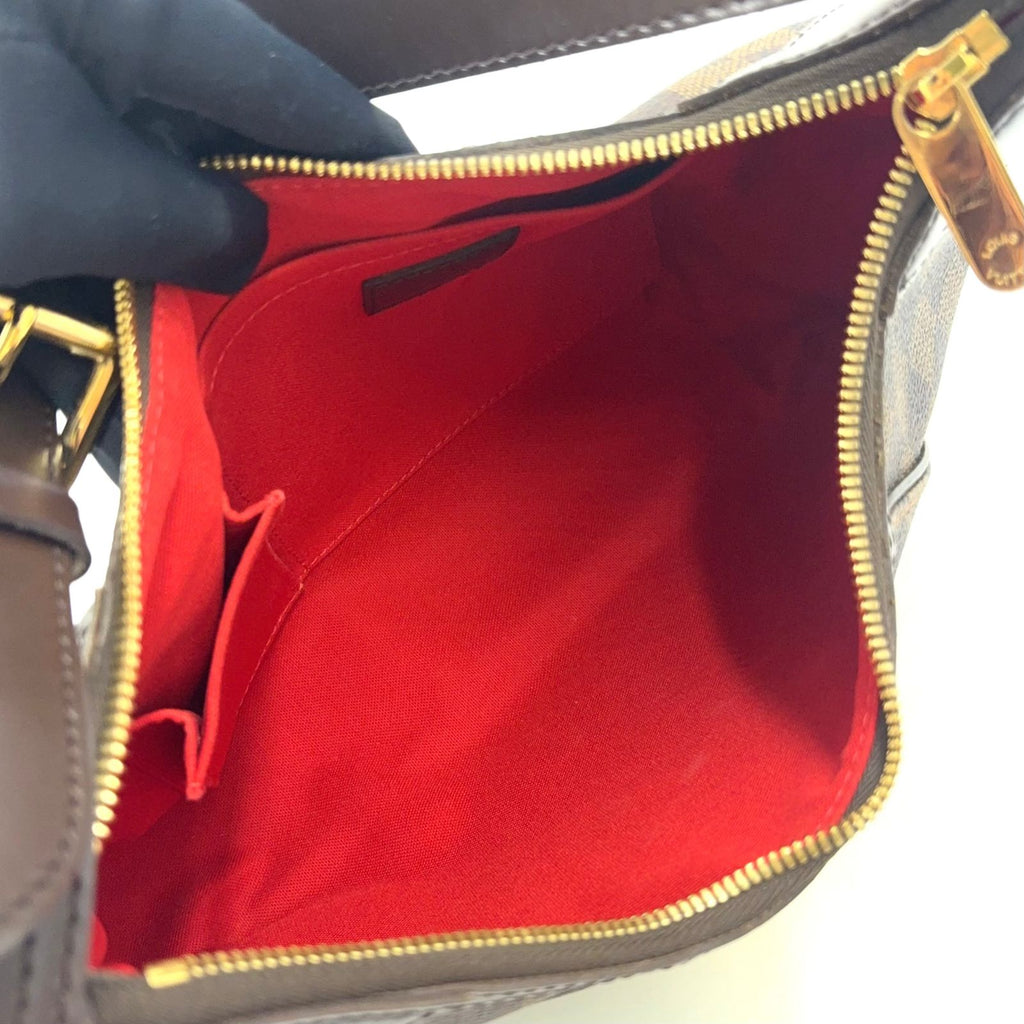 Louis Vuitton Thames PM Damier Ebene Leather Brown Shoulder Bag Gold — view 3