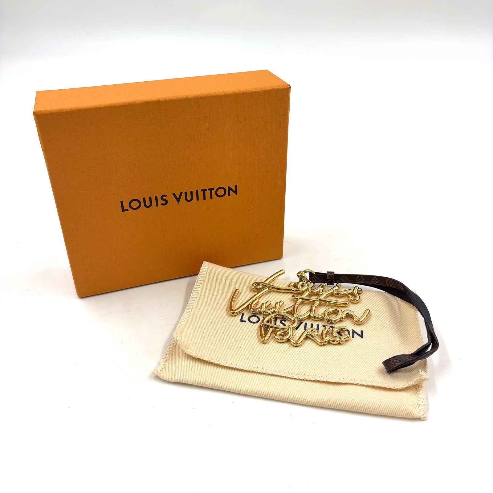 Louis Vuitton Letter Ring Leather Gold Plated Brown Charm — view 8