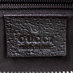 Gucci Abbey Leather Canvas Dark Brown Beige Handbag Gold — view 4