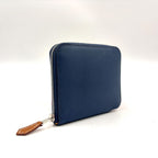 Hermes Azap Silk'in Compact Veau Epsom Blue Wallet Silver — view 2