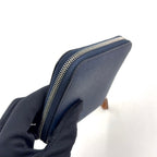 Hermes Azap Silk'in Compact Veau Epsom Blue Wallet Silver — view 6