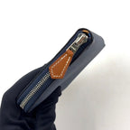 Hermes Azap Silk'in Compact Veau Epsom Blue Wallet Silver — view 5