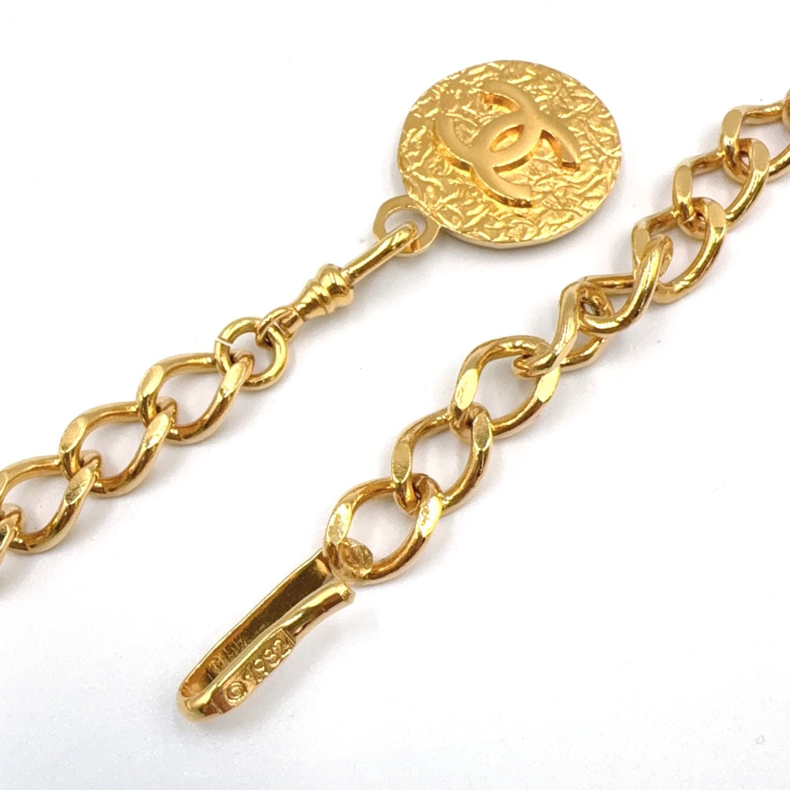 Chanel CC Logo Cambon Plate Gold Plated Chain Belt — view 7