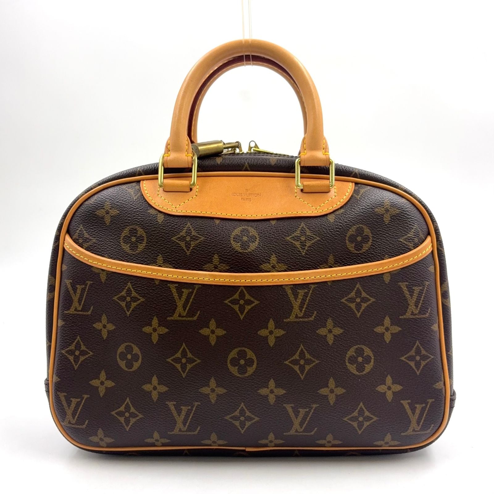 Louis Vuitton Monogram Leather Brown Light Handbag Gold