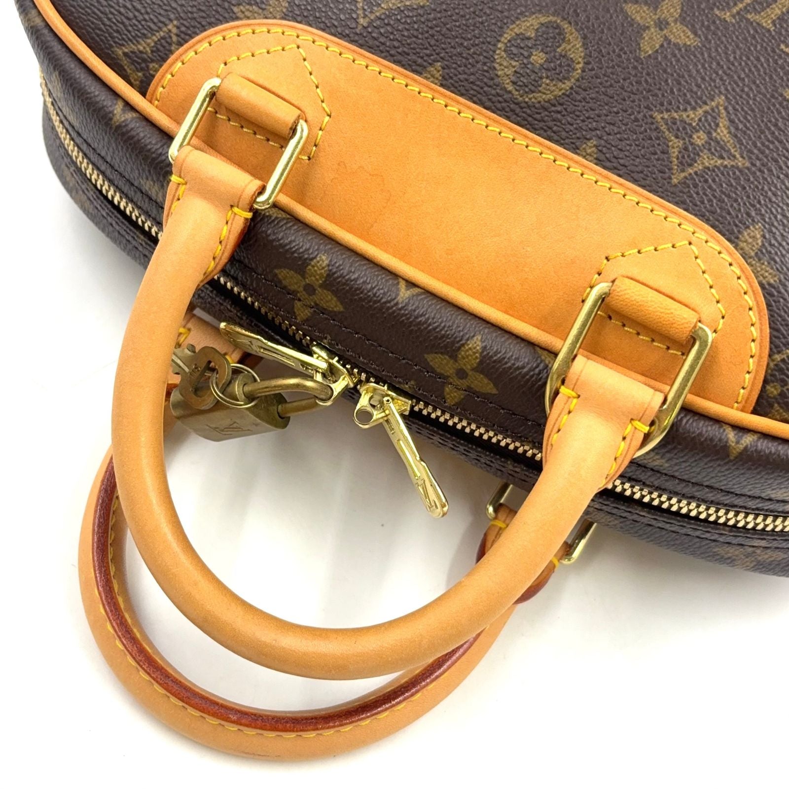Louis Vuitton Monogram Leather Brown Light Handbag Gold — view 7