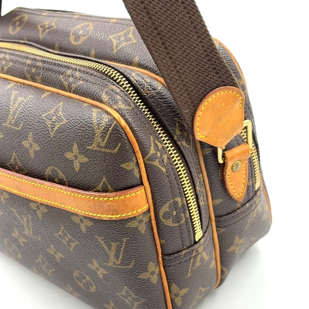 Louis Vuitton Reporter PM Monogram Leather Brown Light Shoulder Bag Gold — view 8