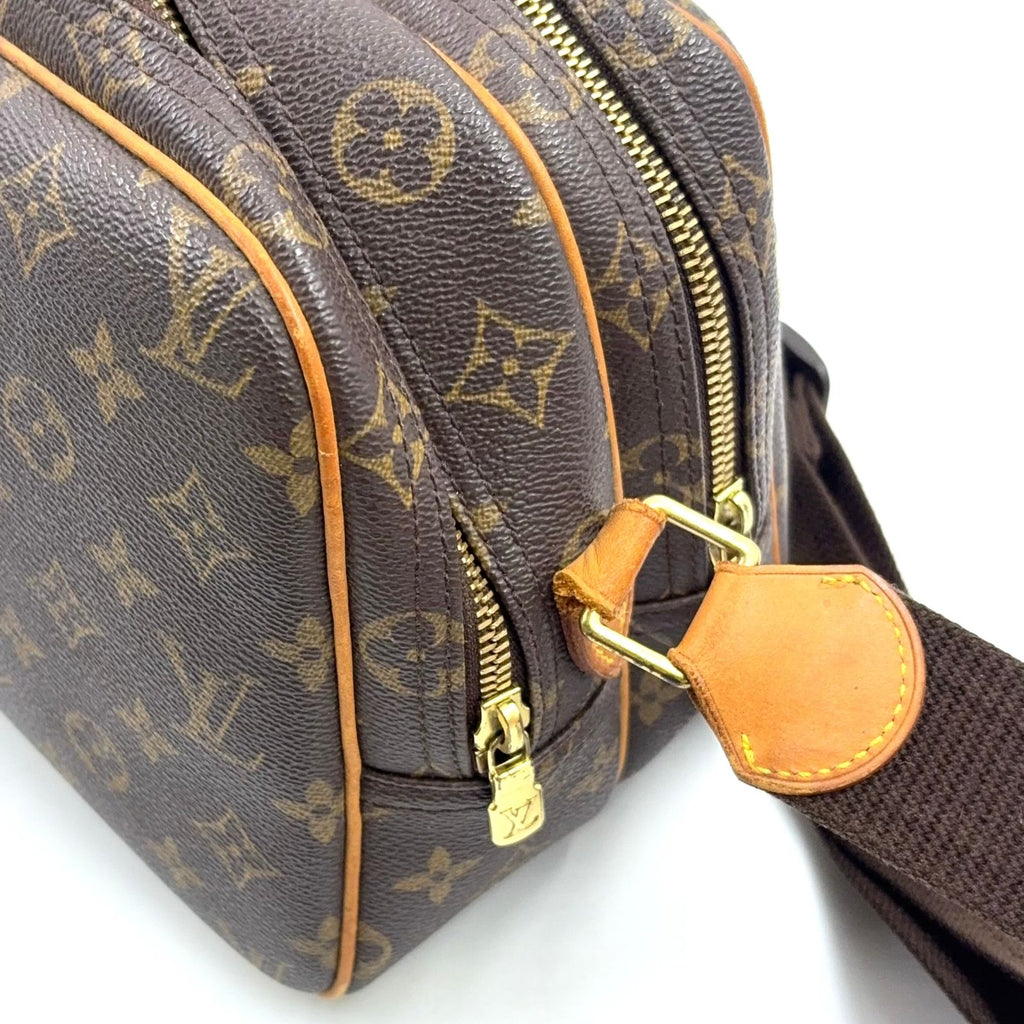 Louis Vuitton Reporter PM Monogram Leather Brown Light Shoulder Bag Gold — view 7