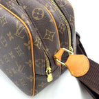 Louis Vuitton Reporter PM Monogram Leather Brown Light Shoulder Bag Gold — view 7