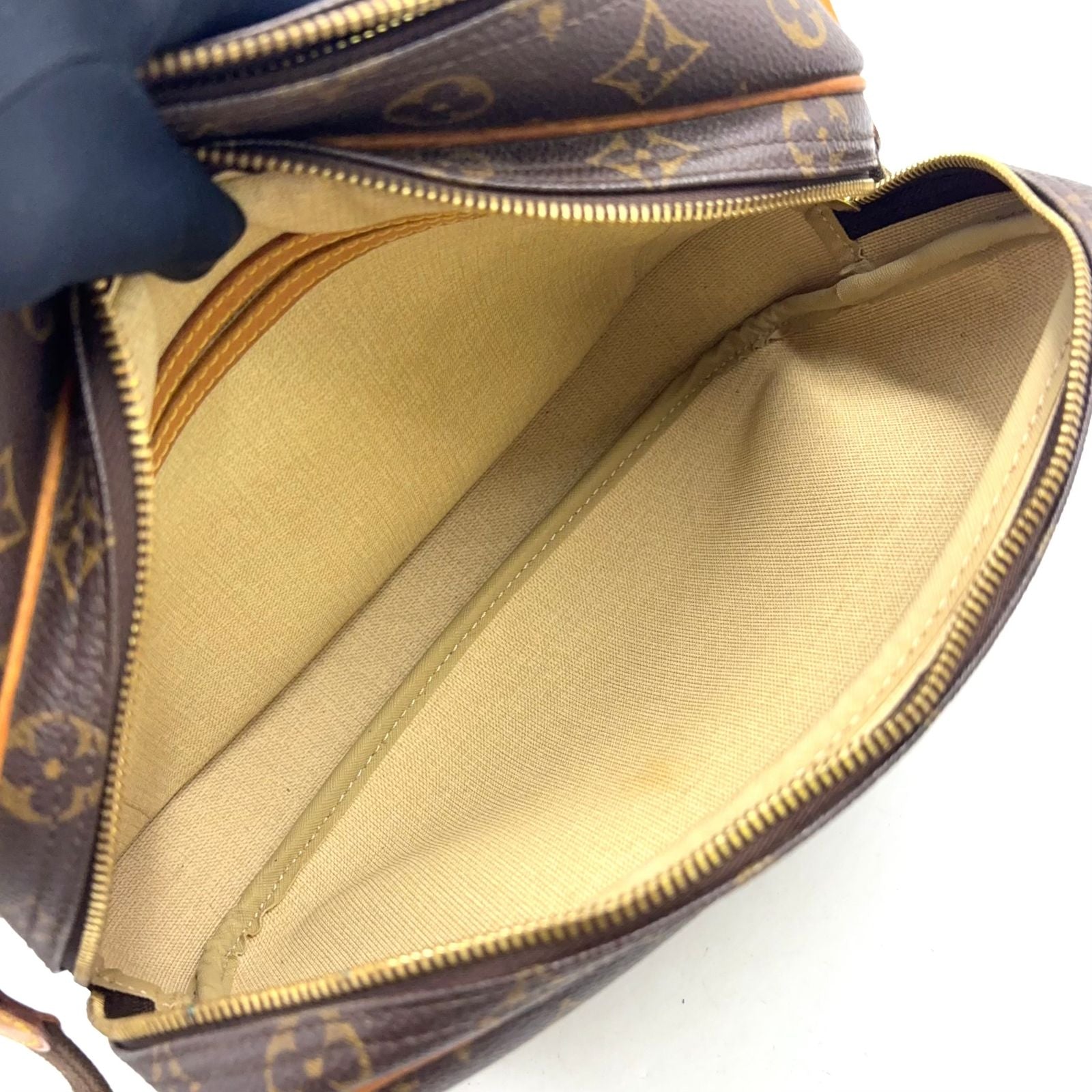Louis Vuitton Reporter PM Monogram Leather Brown Light Shoulder Bag Gold — view 3