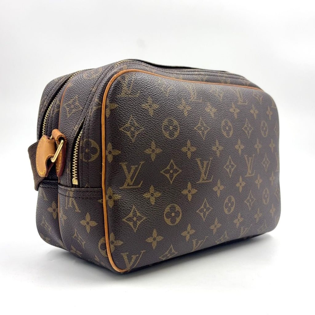 Louis Vuitton Reporter PM Monogram Leather Brown Light Shoulder Bag Gold — view 2